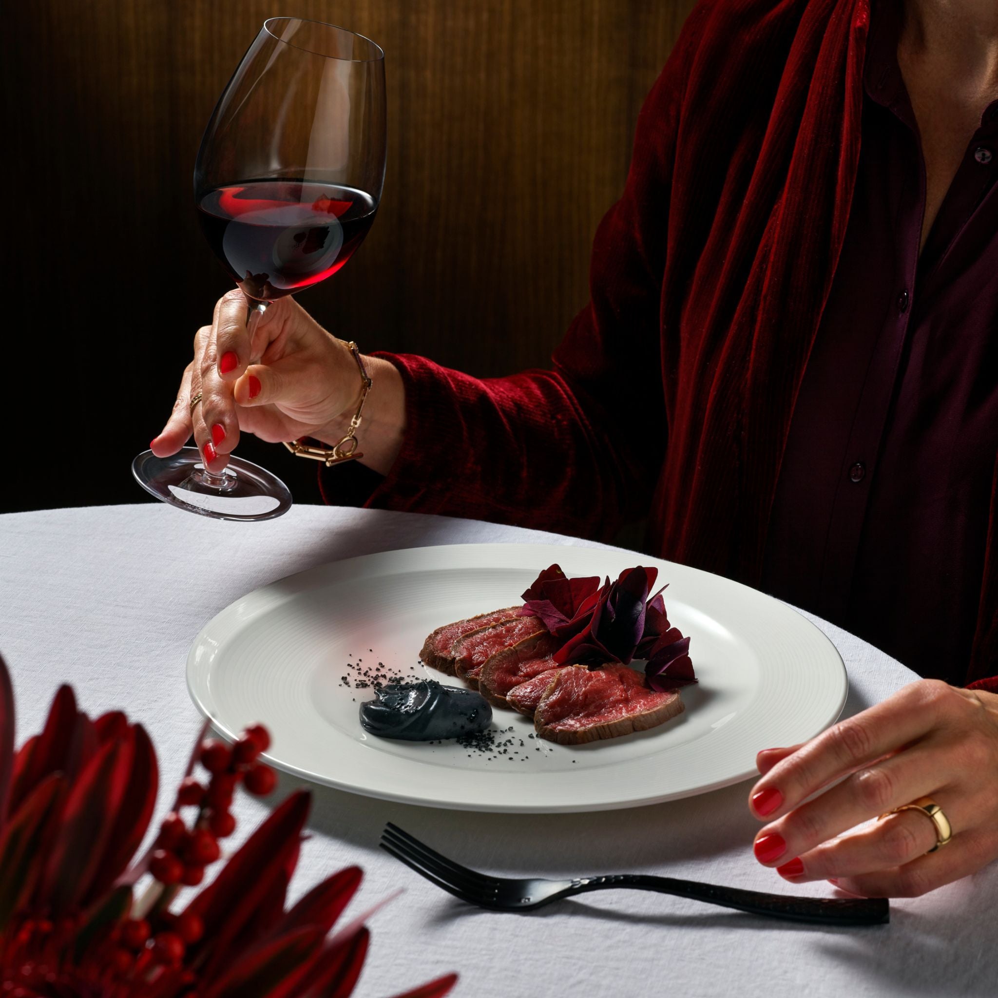 ルッカ ファセット ブラック / テーブルフォーク