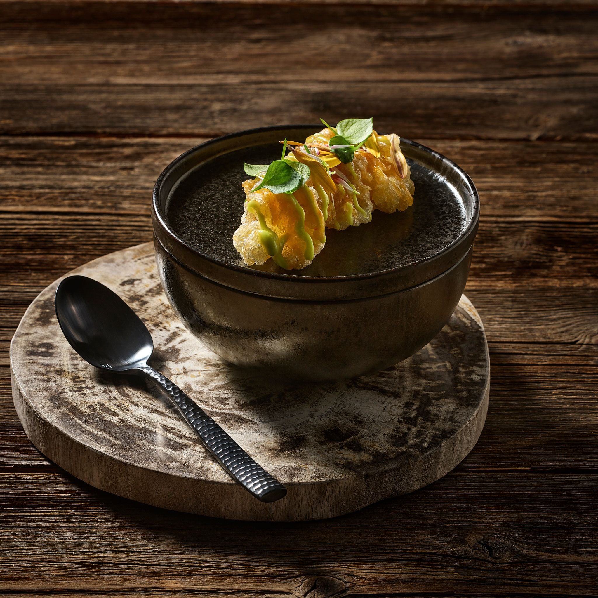 ルッカ ファセット ブラック / デザートスプーン