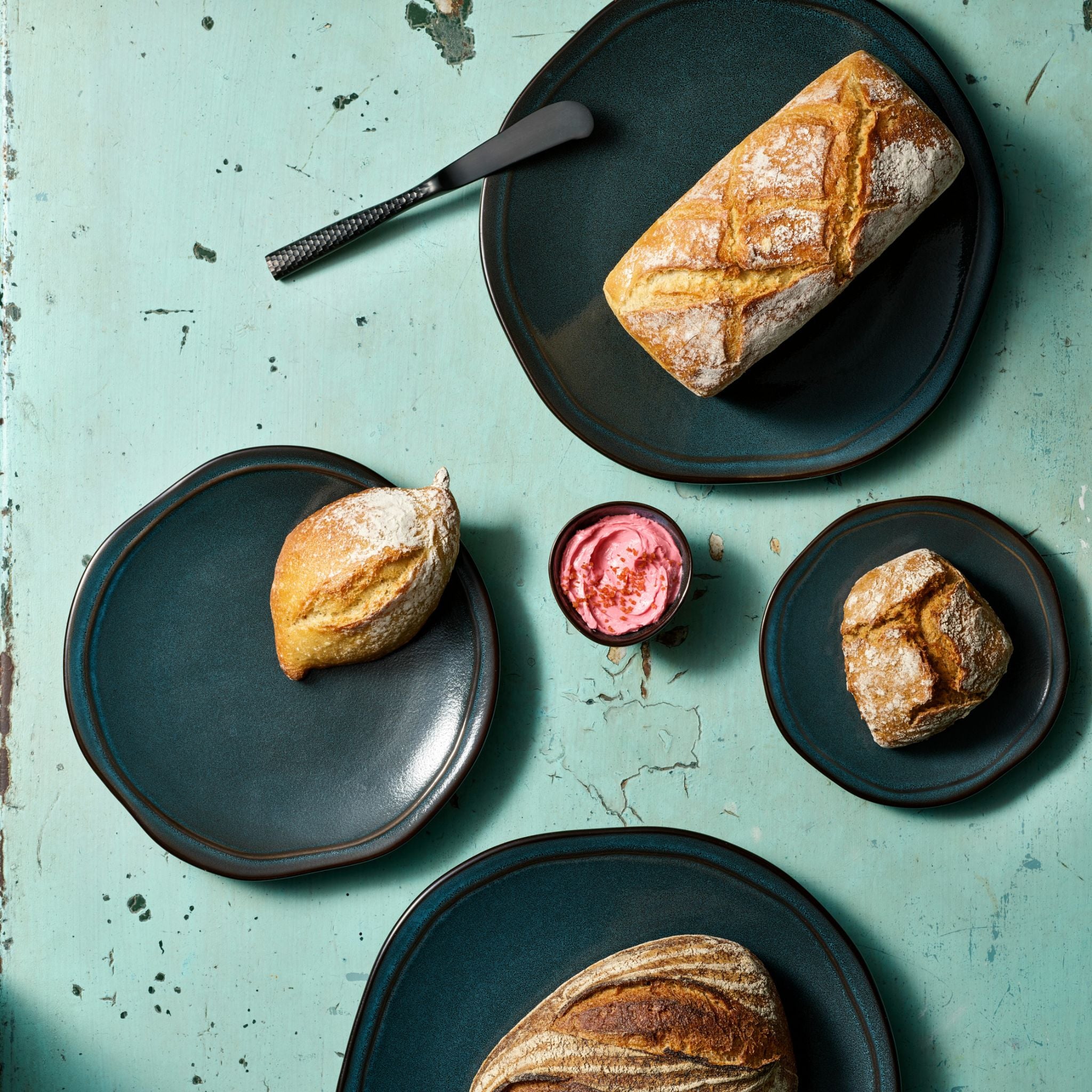 ストーン ブルー / フラットプレート 21cm